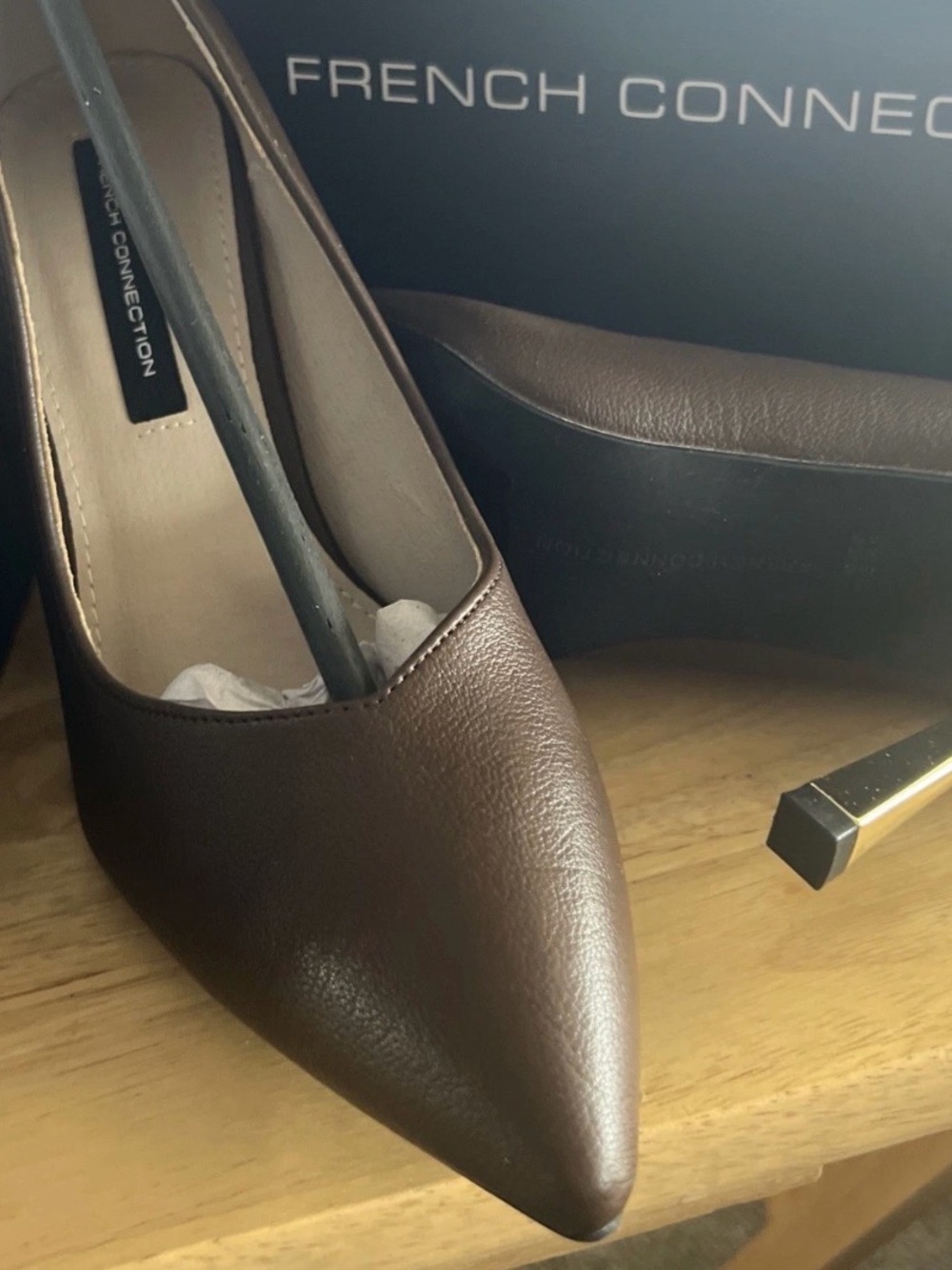 French Connection Dark Brown Pointed Toe Pumps